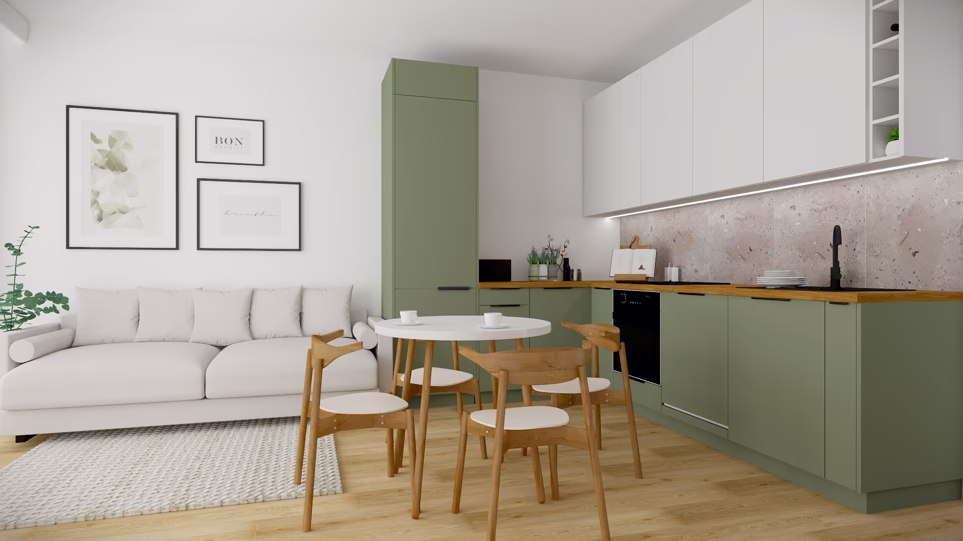 Indywidualny projekt kuchni na zamówienie z funkcjonalnym układem – Stefańska Design, Łódź